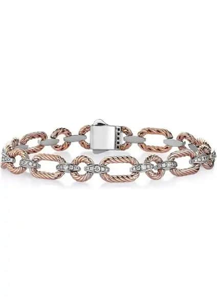 Markiz Jewelery 14 Ayar Beyaz ve Rose Altın Kadın Pırlanta Bileklik Ürünü Özellikleri ve Tasarımı