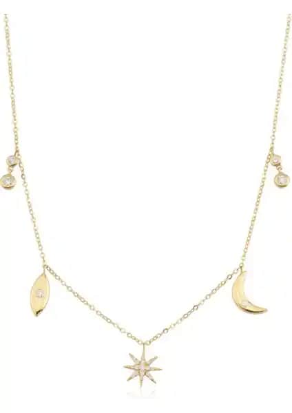 Mevaris Şans Kadın Altın Kolye: Zarafet ve Anlamlı Şans Sembolü Tasarımı