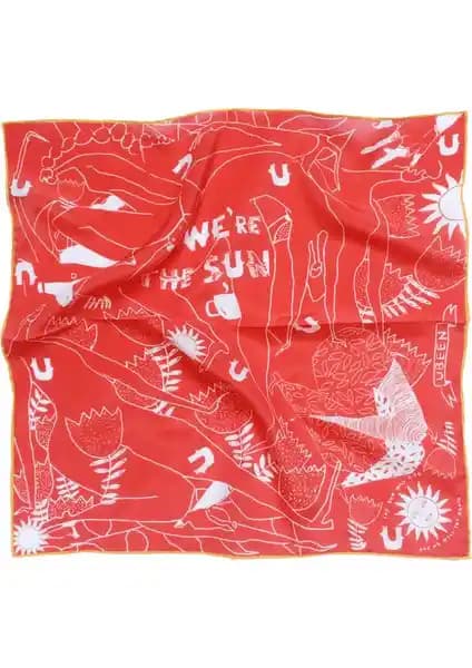 Ubeen Turuncu Kare İpek Unisex Fular: Şıklık ve Zarafetin Modern Simgesi