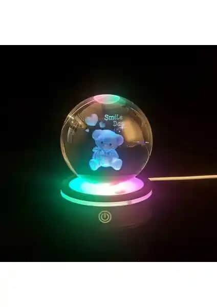 USB'li Ayıcık Tasarımlı Dönen Cam Küreyle Modern ve Eğlenceli Dekorasyon Çözümleri
