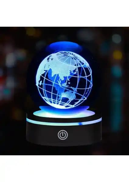 Usb'li Dünya Tasarımlı Dönen Cam Küre ile Modern ve Şık Dekorasyon Seçeneği