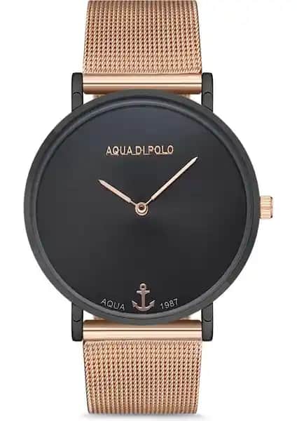 Aqua Di Polo 1987 Kadın Rose Gold Siyah Hasır Kordonlu Analog Saat Özellikleri ve Tasarımı