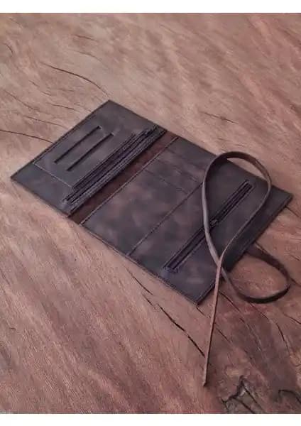 Bouscrab Hakiki Deri Kartlıklı Tütün Kesesi ve Cüzdanı Şık Tasarım ve Pratik Kullanım