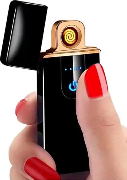 By Marine Siyah USB Şarjlı Çakmak: Modern ve Kullanışlı Tasarım Çözümü