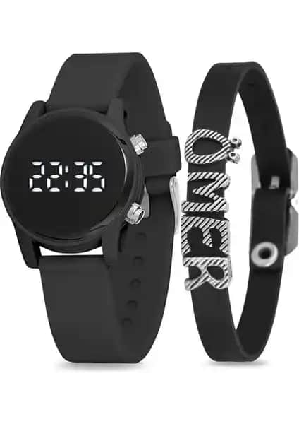 C&T İsme Özel Mor LED Çocuk Kol Saati Kişiselleştirilebilir ve Su Geçirmez Tasarım