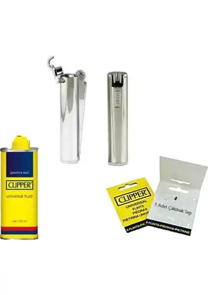 Cliper 3'lü Benzinli Çakmak Seti Dayanıklı ve Çok Amaçlı Kamp Ekipmanı