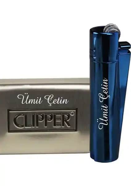 Clipper Isme Özel Metal Çakmak Parlement Mavisi: Şıklık ve Dayanıklılığı Bir Arada Sunar