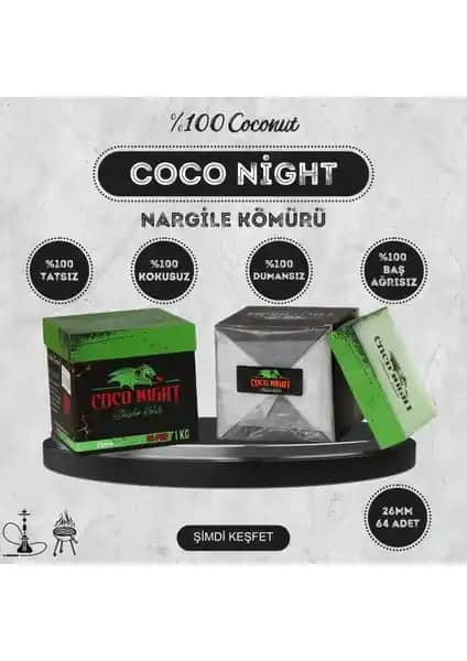 Coco Night 1kg Hindistan Cevizi Kömürü: Uzun Süreli ve Doğal Nargile Deneyimi