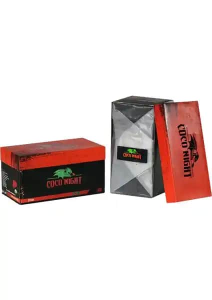 Coco Night Hindistan Cevizi Kömürü 1kg - Doğal, Uzun Yanma Süresi ve Sağlıklı Kullanım