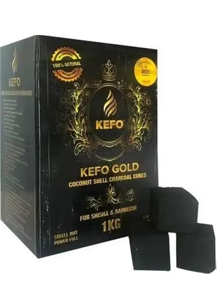 Kefo Gold Hindistan Cevizi Kömürü 1 Kg: Doğal, Uzun Süreli Yanma ve Çevre Dostu Yakıt Seçeneği
