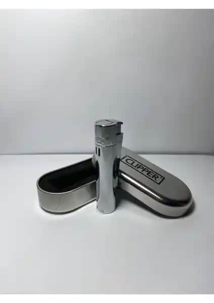 Klipper Cliper Turbo Metal Parlak Gri Çakmak Dayanıklı ve Şık Tasarımıyla Günlük Kullanım İçin Uygun