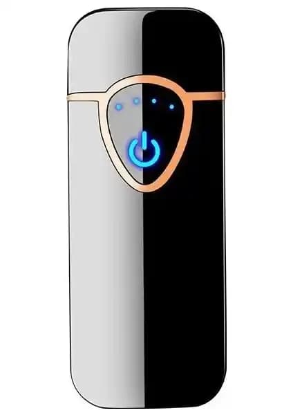 Modern ve Güvenli Elektronik Şarjlı Alevsiz Çakmak Siyah Renkli