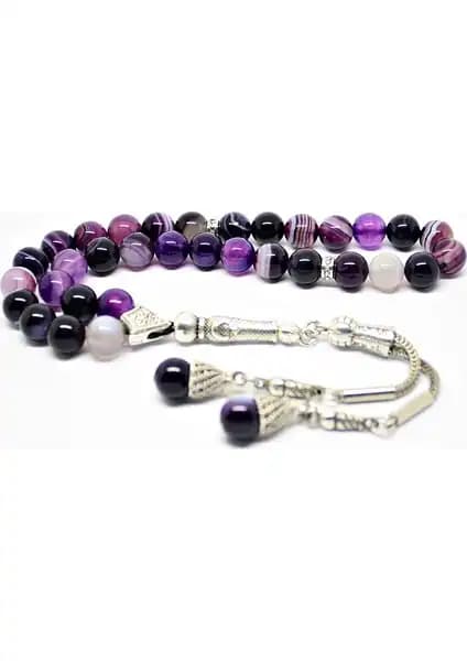 Nurberk Çizgili Akik Taşı Tesbih: Doğal ve Manevi Değerlerle Özgün Tasarım