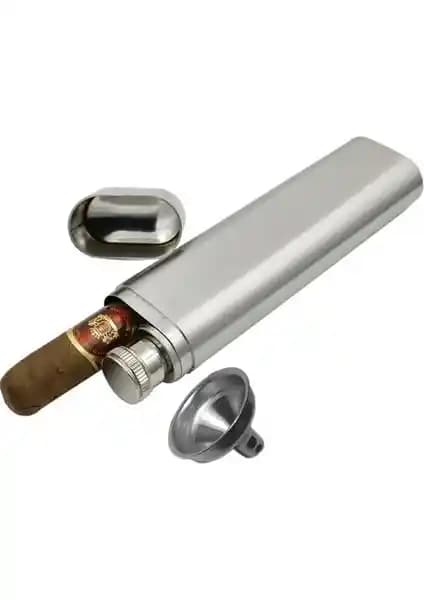 Şahin Çelik 2'li Kapaklı Puro Kılıfı ve İçki Matarası Ürünü Tanıtımı ve Özellikleri