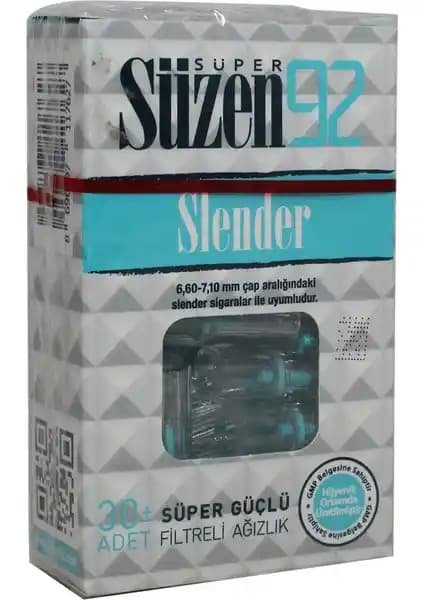 Süzen 92 Slender Filtre Ağızlık 30 Adet ile Konforlu ve Ekonomik Sigara Deneyimi