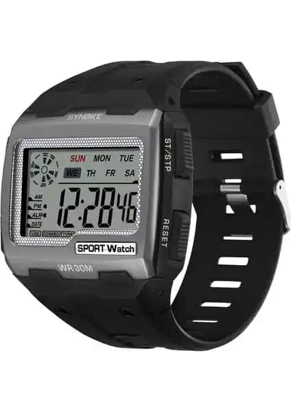 Synoke Erkek Büyük Kare Dijital Saat Günlük ve Spor Kullanımı İçin Uygun
