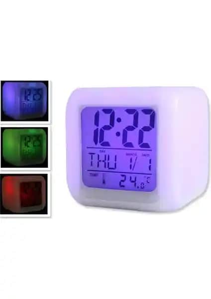 Wildlebend Renk Değiştiren Alarmlı Dijital Küp Saat Modern Tasarım ve Çok Fonksiyonlu Kullanım
