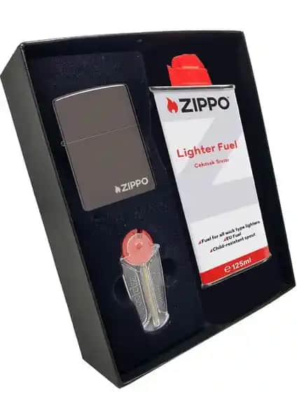 Zippo Black Ice Benzinli Çakmak Seti Dayanıklı ve Şık Tasarımıyla Öne Çıkıyor
