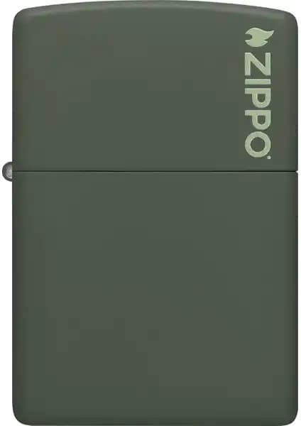Zippo Çakmak 221ZL Green Matte Zippo Logo Şıklık ve Dayanıklılık Sunan Tasarım