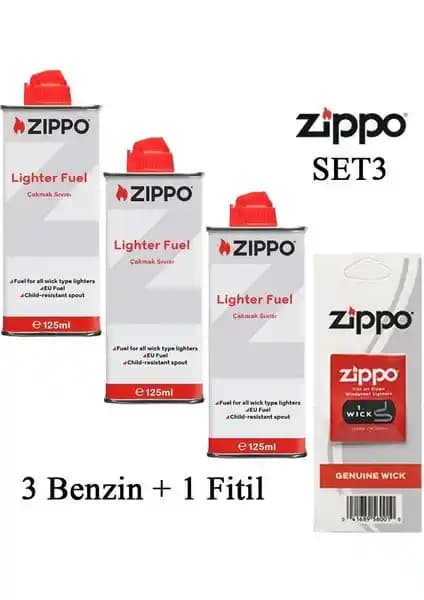 Zippo Çakmak İkmal Seti: Orijinal Benzin ve Fitil ile Uzun Ömürlü Kullanım