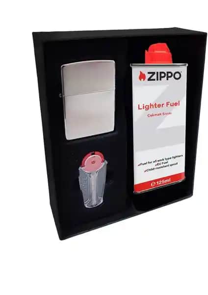 Zippo Polish Parlak Gri Hediye Seti: Şıklık ve Güvenilirlik Bir Arada