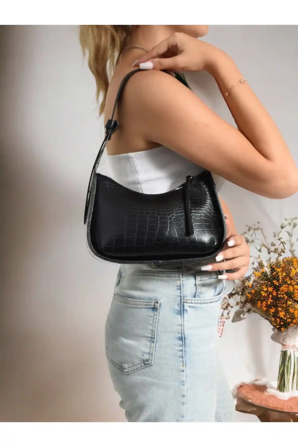 Bag&more Siyah Kadın Kroko Desenli Baget Çanta Ürün İncelemesi