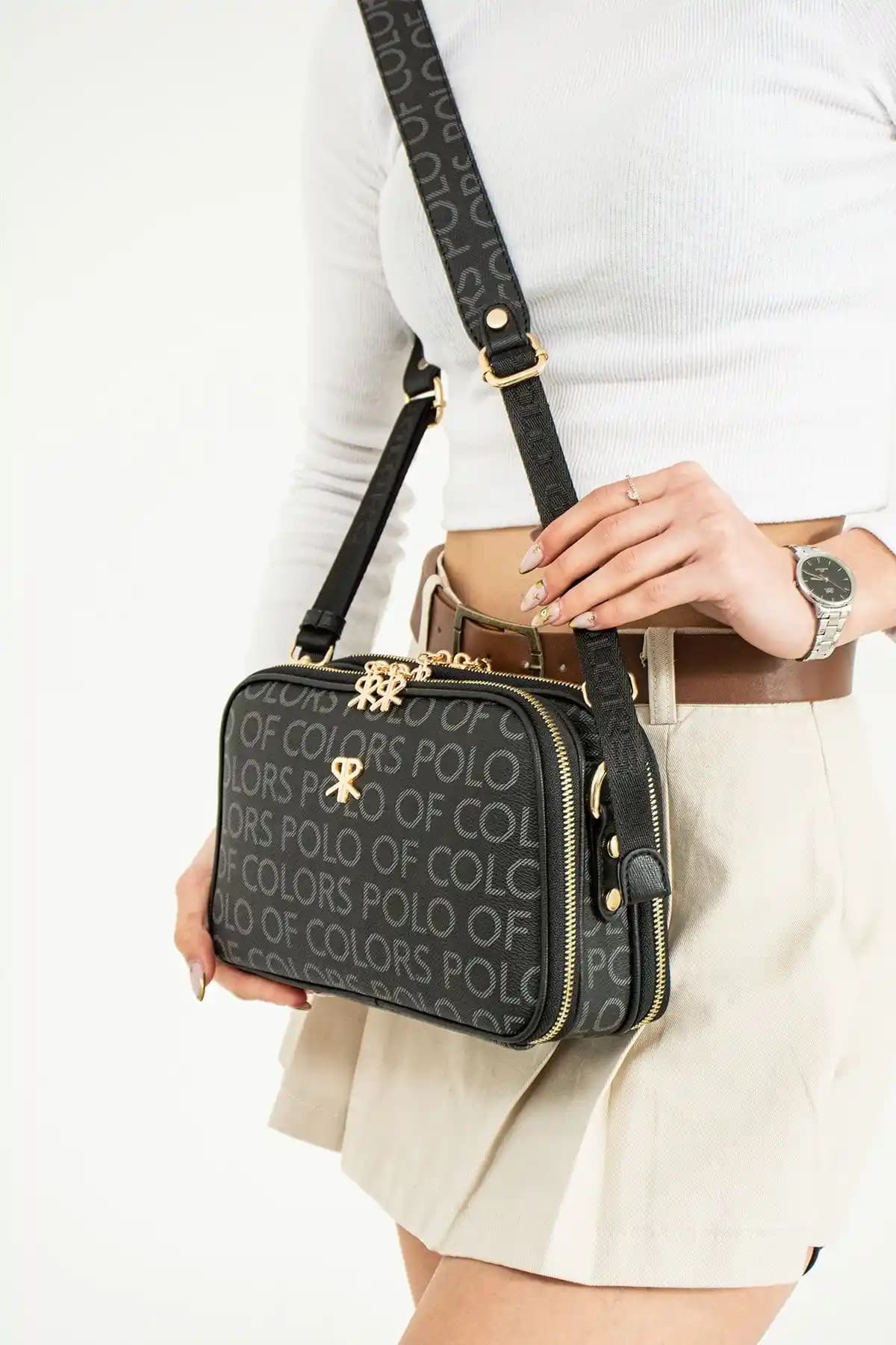 ImPoloLili Siyah Empirme Baskı Üç Gözlü Kadın Omuz Çantası İncelemesi