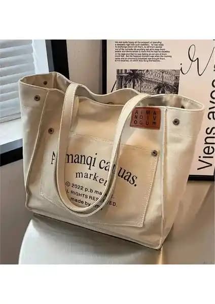 De Plein Kanvas Tote Kadın Çantası Günlük Şıklık ve İşlevselliğin Birleşimi