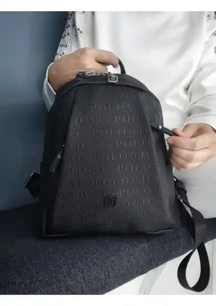Just Polo Kadın 9 Bölmeli Siyah Deri Sırt Çantası Şıklık ve Fonksiyonellik Bir Arada