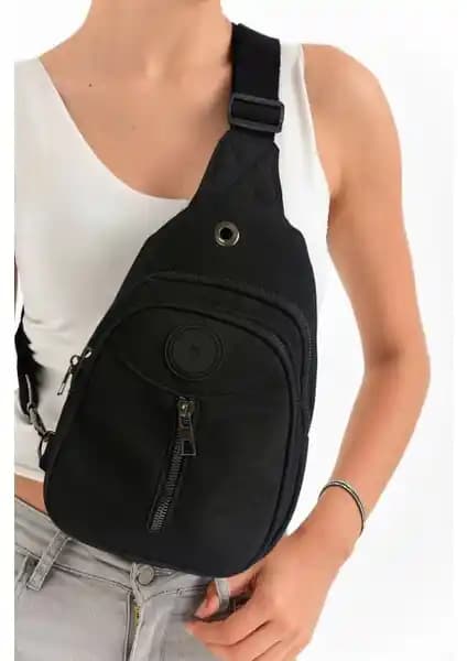 Luvenis Kadın Krinkıl Body Bag Çapraz Askılı Sırt ve Omuz Çantası Günlük Kullanım İçin