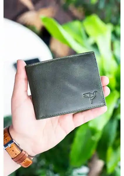 Garbalia Kevin Hakiki Deri Klasik Erkek Cüzdan Crazy Yeşil - Dayanıklı ve Şık Tasarım