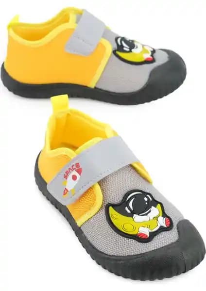 Gezer Yazlık Erkek Çocuk Keten Günlük Ayakkabı PVC Taban Cırt Cırtlı Model