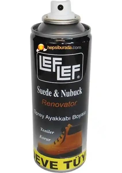 LefLef Nuri Leflef Süet Nubuk Boyası Sprey 200 ml Taba Renk Yenileme ve Bakım Ürünü