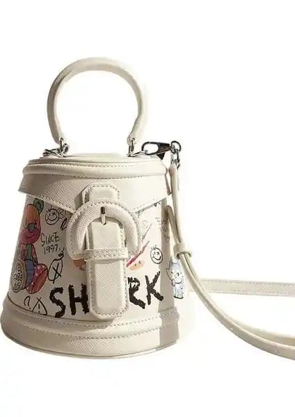 Love Home Günlük Kadın Kol Çantası Beyaz - Şık ve Fonksiyonel Kova Tasarımı