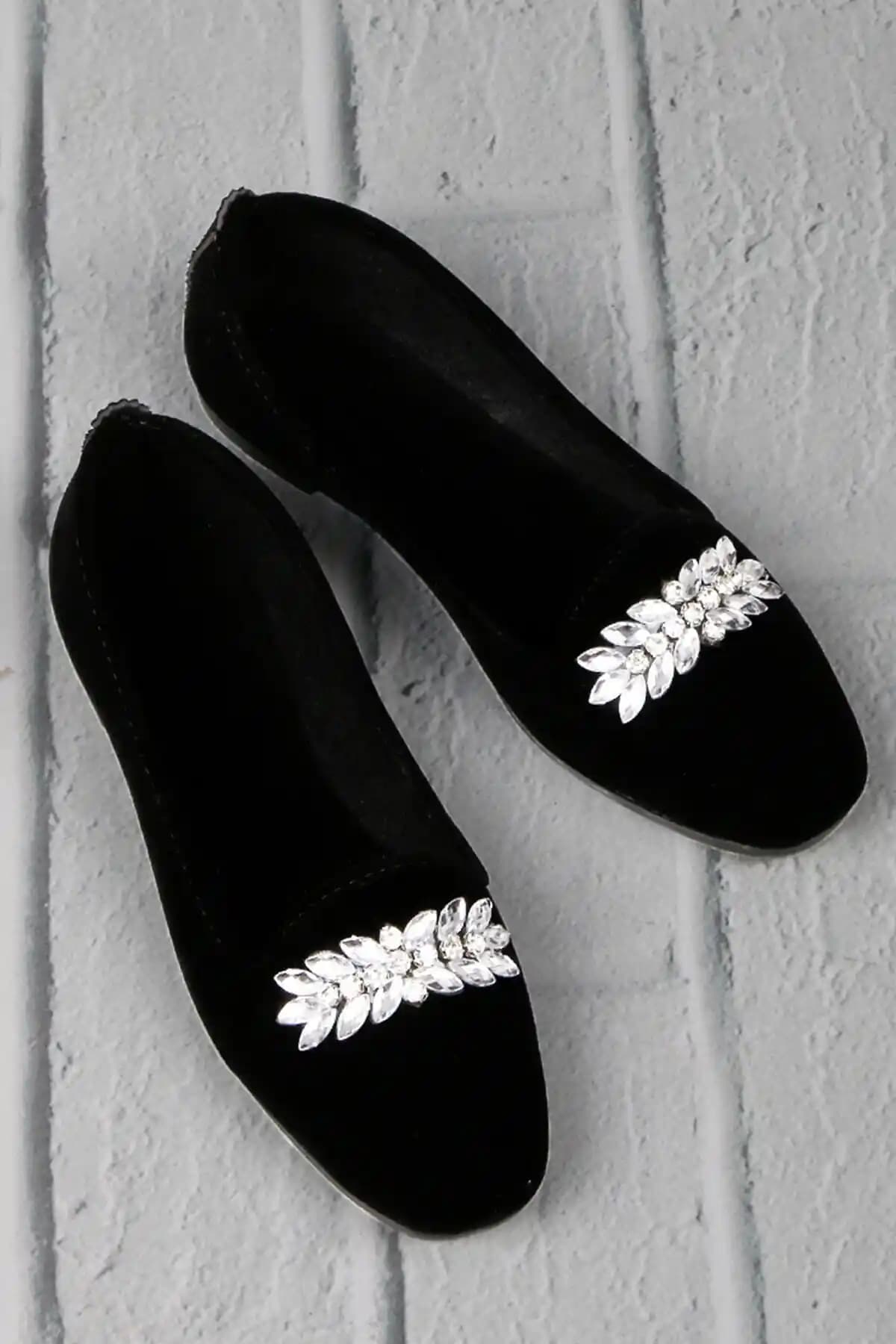 RENKLİBUTİK Kadın Babet Rahat Günlük Ayakkabı Siyah Şıklık ve Konfor