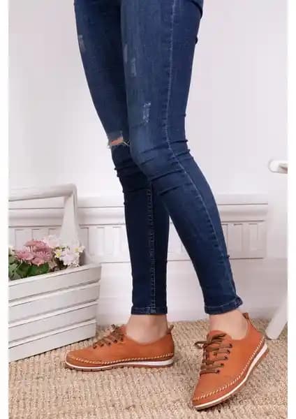 Tarçın Deri TRC116-0061 Kadın Günlük Babet Ayakkabı - Konforlu ve Şık Tasarım