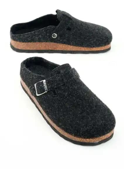 Gezer Kışlık Mantar Taban Tokalı Kadın Terlik: Dayanıklı ve Konforlu Ev Bahçe Terliği