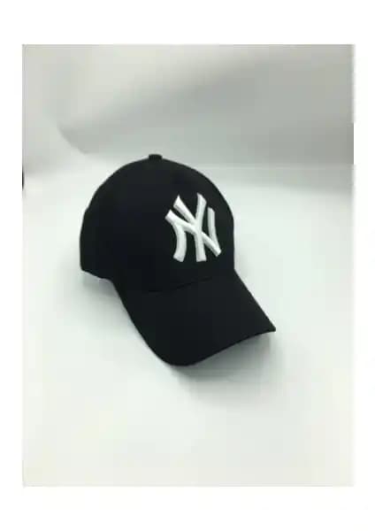 Gonca Şapka Siyah Beyaz Nakışlı Ayarlanabilir Pamuk Şapka - Günlük ve Spor Kullanım İçin