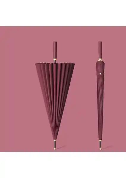 H9 24 Kemikli Uzun Saplı Düz Şemsiye: Dayanıklı ve Estetik Tasarım Özellikleri