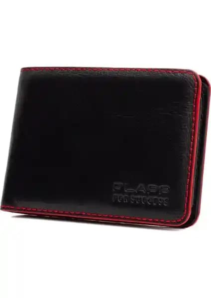 Hakiki Deri Kırmızı Kenar Sportif Cüzdan: Şıklık ve Fonksiyonellik Bir Arada