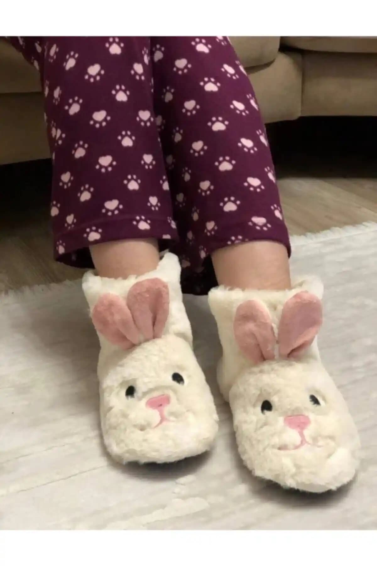 HiraLife Günlük Tavşan Ev Botu Panduf: Sıcak ve Sevimli İç Mekan Ayakkabısı