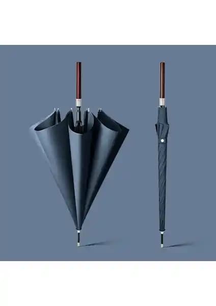 Meadow 8 Uzun Saplı Otomatik Rüzgara Dayanıklı Ahşap Detaylı Şemsiye Özellikleri ve Kullanım Avantajları