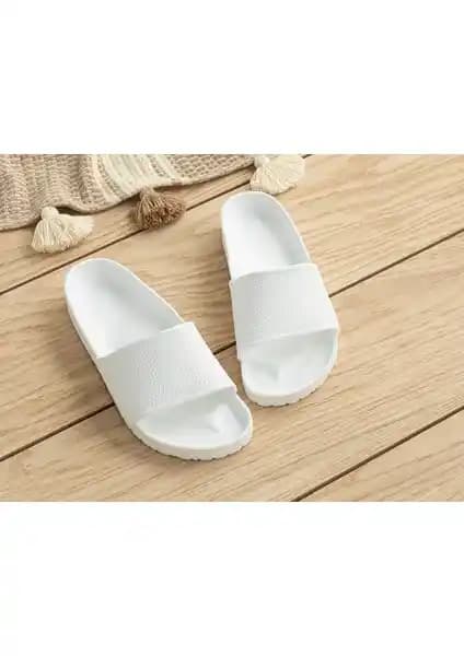 Olive Eva Erkek Sokak Terliği Beyaz 44 Numara Hafif ve Şık Tasarım