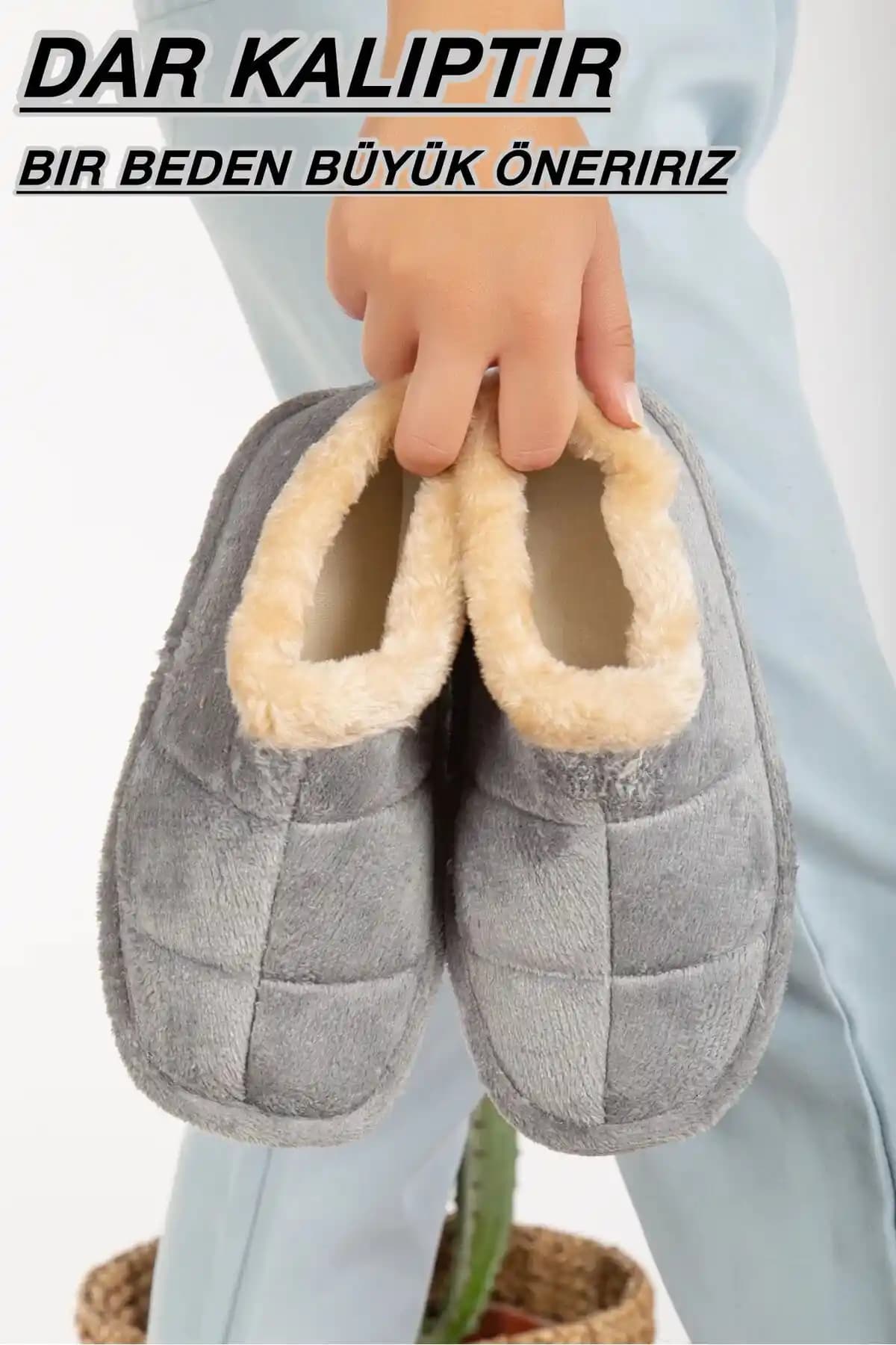 Slipcat unisex peluş içi yünlü kışlık panduf: rahat ve şık ev terliği seçeneği