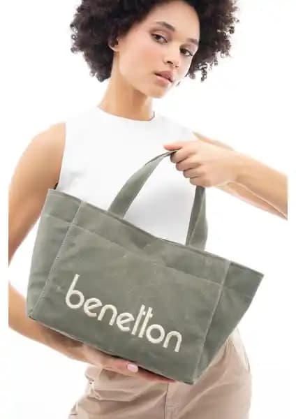 United Colors Of Benetton Kadın Haki Renkli El Çantası Günlük Kullanım İçin Uygun