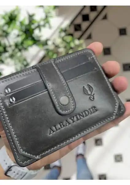 Visso 653 Hakiki Deri Erkek ve Kadın İçin Çok Bölmeli Kredi Kartlık Cüzdanı