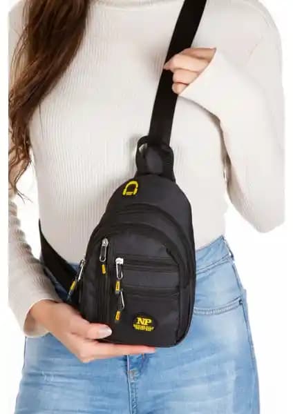 Yeni Nesil Keten Kumaş USB Çıkışlı Fermuarlı Göğüs ve Omuz Çantası