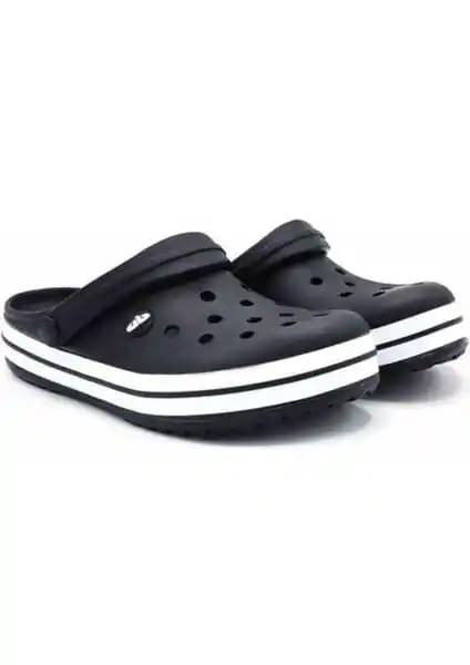 Akınalbella Bella Doremor Siyah Beyaz Sabo Crocs Sağlık Personeli İçin Fonksiyonel Terlik