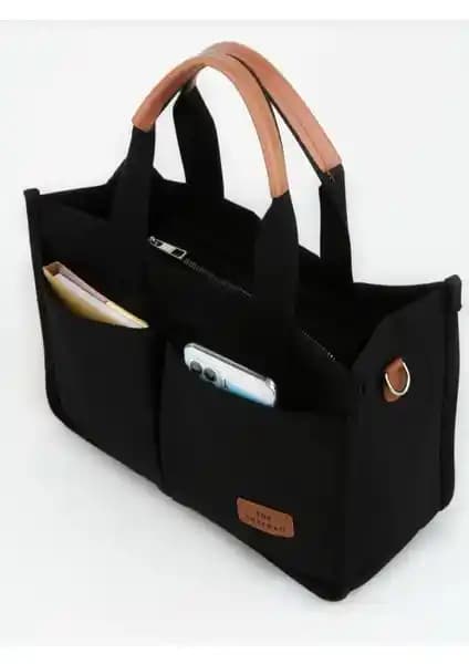 Altunay Siyah Kanvas Cepli Tote Bag Günlük Kullanım İçin Şık ve Dayanıklı Çanta Seçeneği