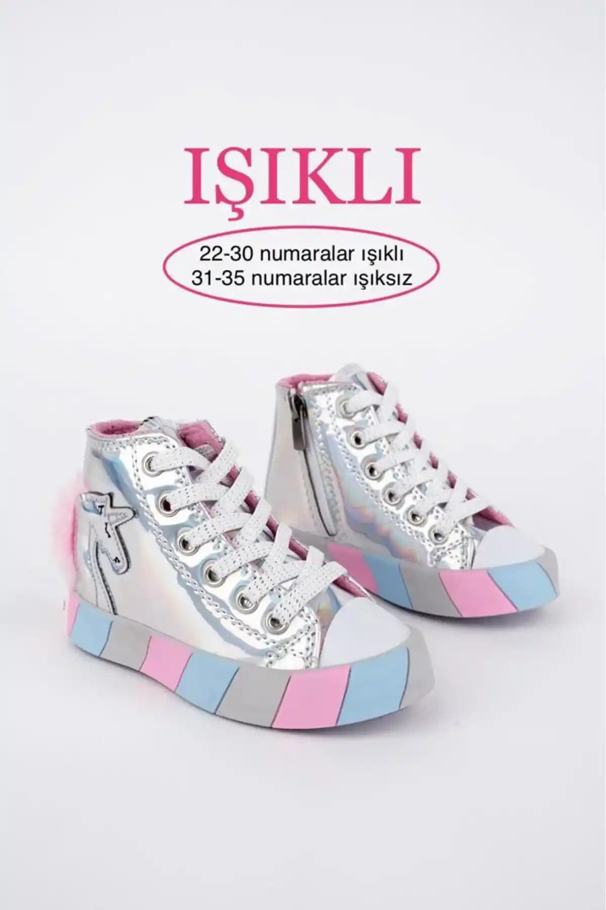 AYS SHOES Ortopedik Unicorn Hologramlı Kız Sneakers Çocuklar İçin Sağlıklı ve Şık Tasarım